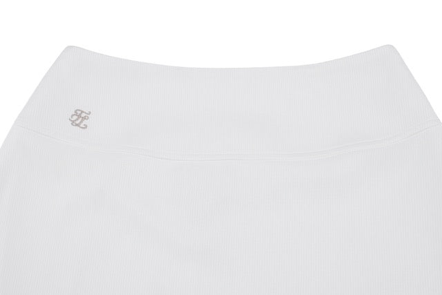 RIB BACK PLEATED SKIRT