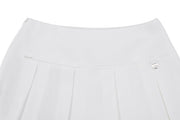RIB BACK PLEATED SKIRT