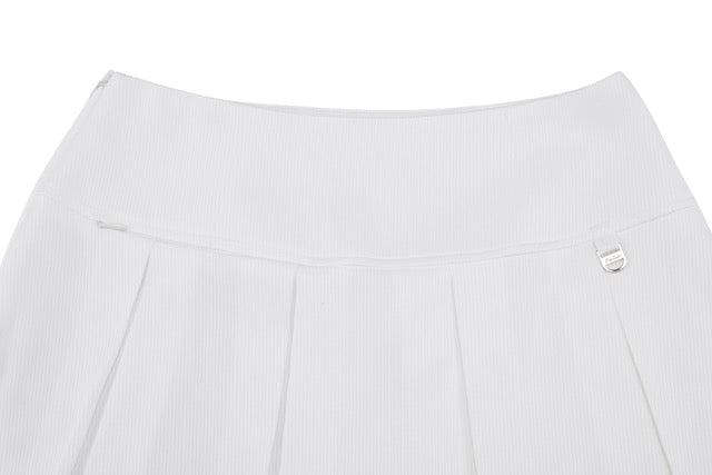 RIB BACK PLEATED SKIRT