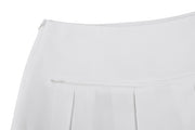 RIB BACK PLEATED SKIRT
