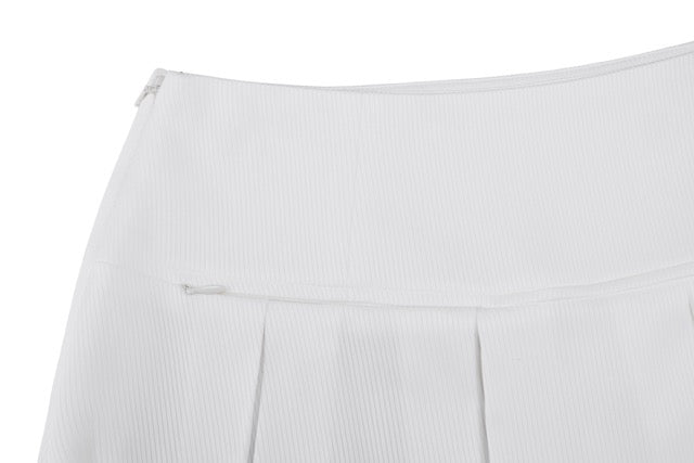 RIB BACK PLEATED SKIRT