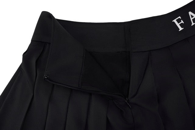 HIGH-WAISTED JERSEY PLEATED SKIRT