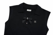 PEARL RIBBON SLEEVELESS T-SHIRT