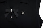 PEARL RIBBON SLEEVELESS T-SHIRT
