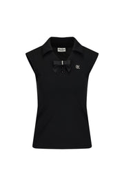 PEARL RIBBON SLEEVELESS T-SHIRT