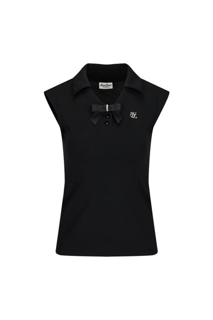 PEARL RIBBON SLEEVELESS T-SHIRT