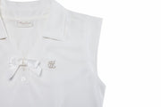PEARL RIBBON SLEEVELESS T-SHIRT