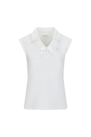 PEARL RIBBON SLEEVELESS T-SHIRT