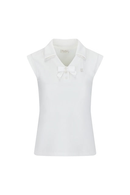 PEARL RIBBON SLEEVELESS T-SHIRT
