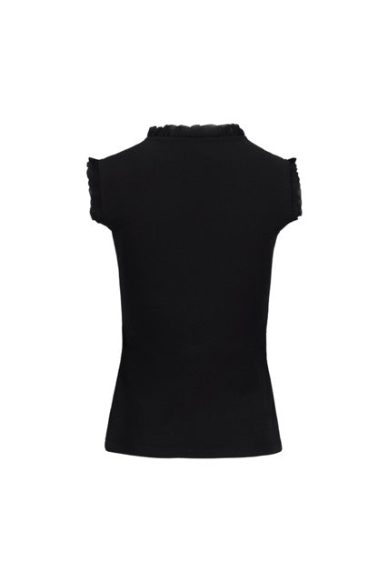 FRILL V-NECK SLEEVELESS T-SHIRT