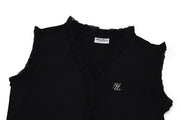 FRILL V-NECK SLEEVELESS T-SHIRT