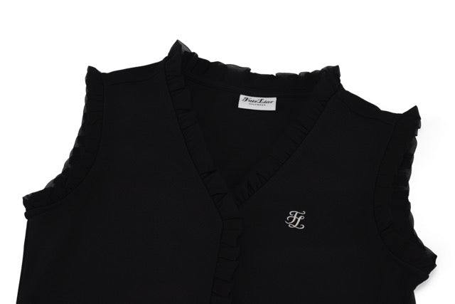 FRILL V-NECK SLEEVELESS T-SHIRT