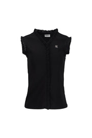 FRILL V-NECK SLEEVELESS T-SHIRT