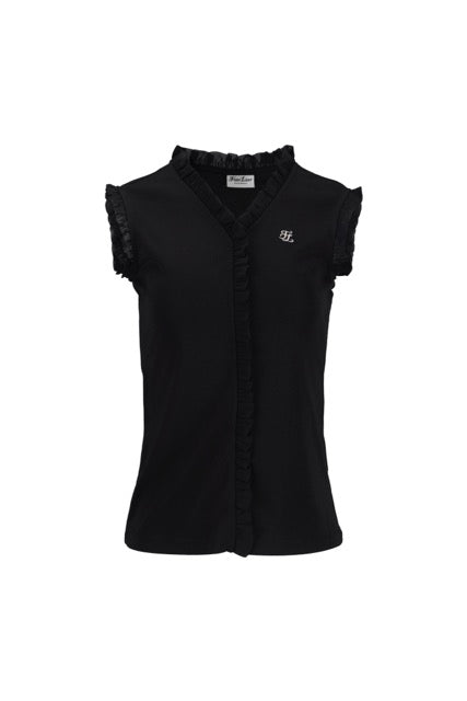 FRILL V-NECK SLEEVELESS T-SHIRT