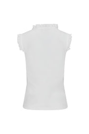 FRILL V-NECK SLEEVELESS T-SHIRT