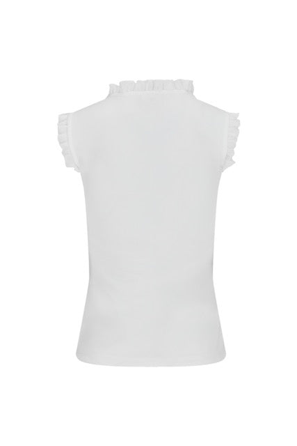 FRILL V-NECK SLEEVELESS T-SHIRT
