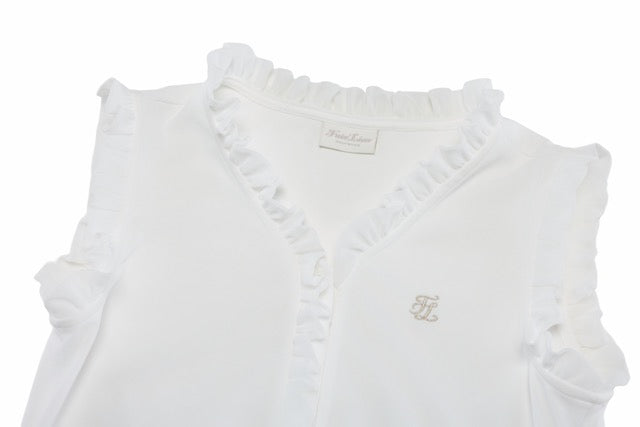 FRILL V-NECK SLEEVELESS T-SHIRT
