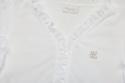 FRILL V-NECK SLEEVELESS T-SHIRT
