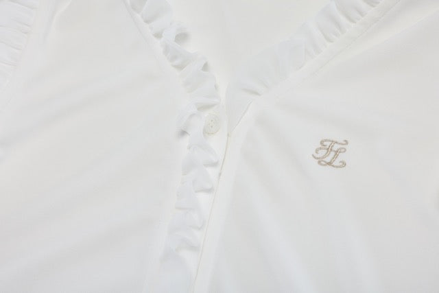 FRILL V-NECK SLEEVELESS T-SHIRT