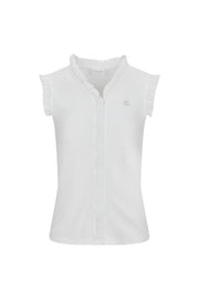 FRILL V-NECK SLEEVELESS T-SHIRT