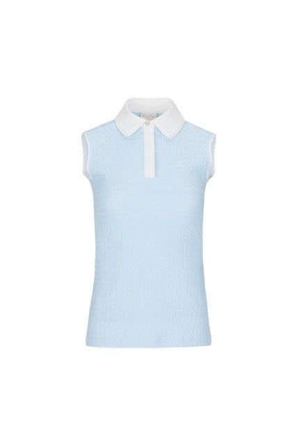 POM-POM SEERSUCKER SLEEVELESS T-SHIRT