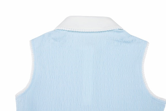 POM-POM SEERSUCKER SLEEVELESS T-SHIRT