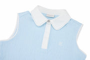 POM-POM SEERSUCKER SLEEVELESS T-SHIRT