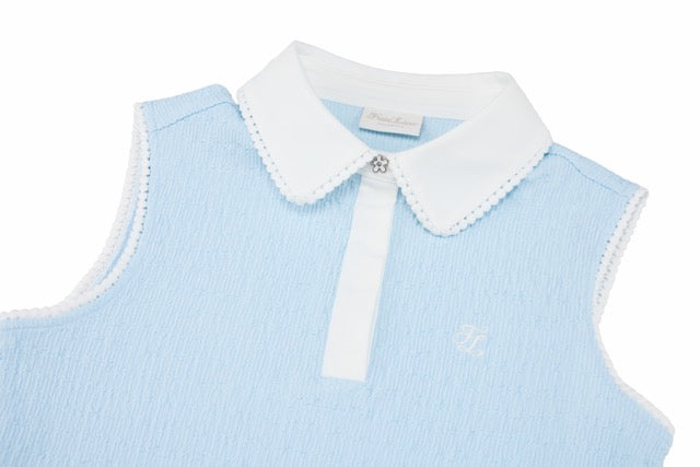 POM-POM SEERSUCKER SLEEVELESS T-SHIRT