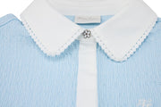 POM-POM SEERSUCKER SLEEVELESS T-SHIRT