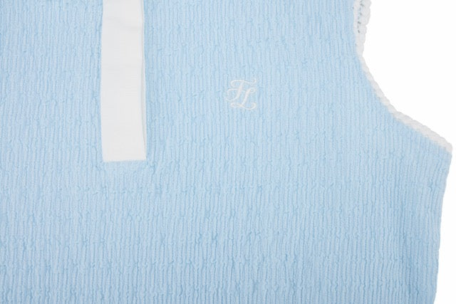 POM-POM SEERSUCKER SLEEVELESS T-SHIRT
