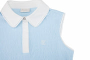 POM-POM SEERSUCKER SLEEVELESS T-SHIRT
