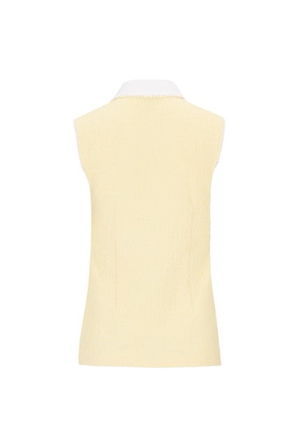 POM-POM SEERSUCKER SLEEVELESS T-SHIRT