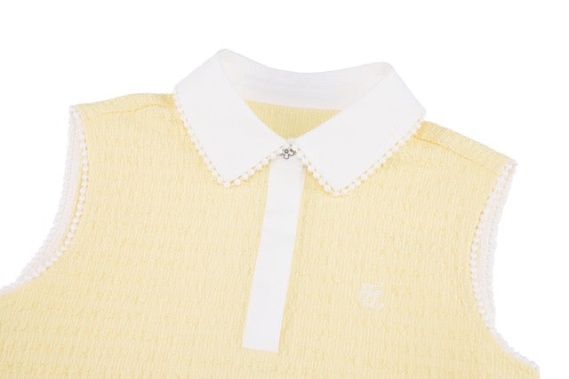 POM-POM SEERSUCKER SLEEVELESS T-SHIRT