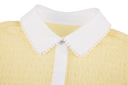 POM-POM SEERSUCKER SLEEVELESS T-SHIRT