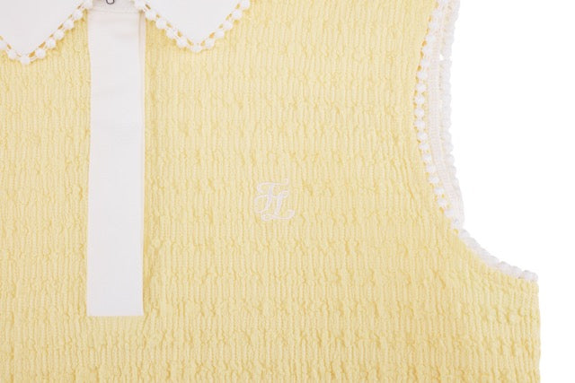 POM-POM SEERSUCKER SLEEVELESS T-SHIRT