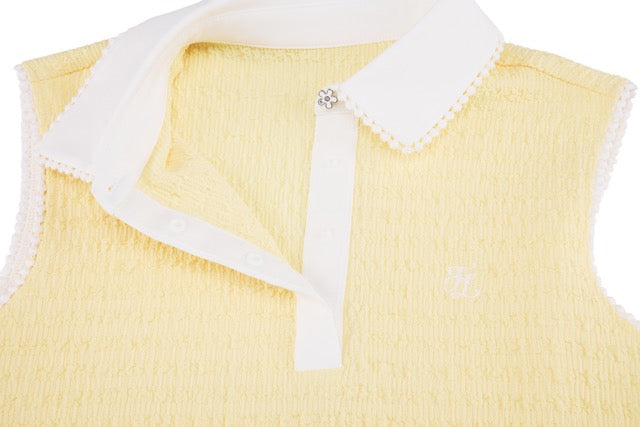 POM-POM SEERSUCKER SLEEVELESS T-SHIRT