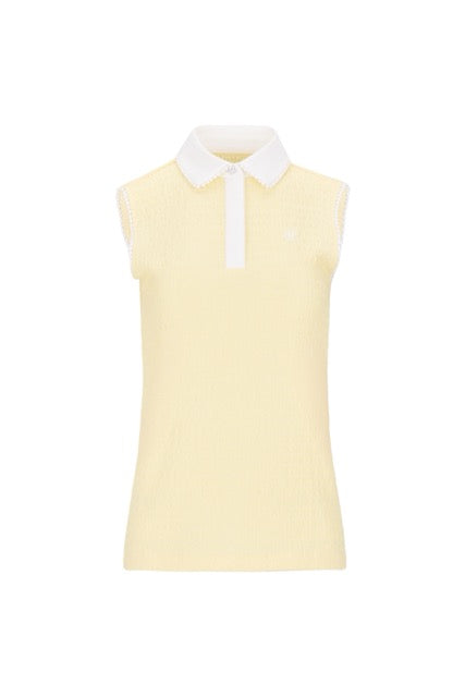 POM-POM SEERSUCKER SLEEVELESS T-SHIRT