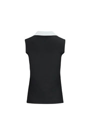 T-SHIRT CONTRAST OPEN-NECK SLEEVELESS T-SHIRT
