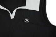 T-SHIRT CONTRAST OPEN-NECK SLEEVELESS T-SHIRT