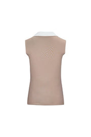T-SHIRT CONTRAST OPEN-NECK SLEEVELESS T-SHIRT