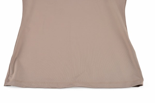 T-SHIRT CONTRAST OPEN-NECK SLEEVELESS T-SHIRT