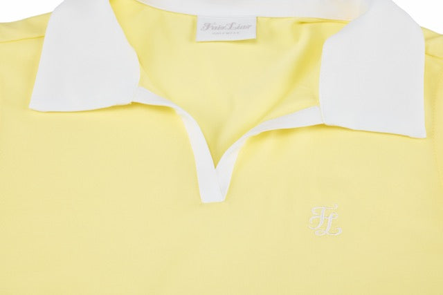 T-SHIRT CONTRAST OPEN-NECK SLEEVELESS T-SHIRT