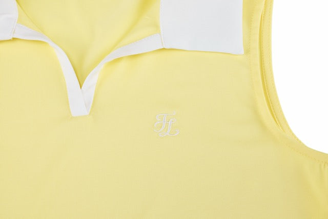 T-SHIRT CONTRAST OPEN-NECK SLEEVELESS T-SHIRT