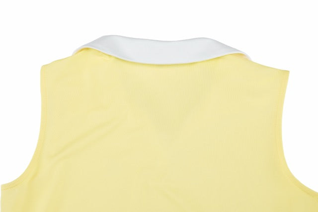T-SHIRT CONTRAST OPEN-NECK SLEEVELESS T-SHIRT