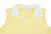 T-SHIRT CONTRAST OPEN-NECK SLEEVELESS T-SHIRT