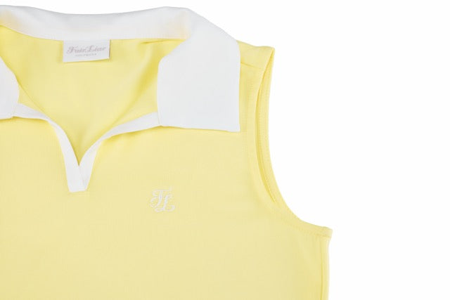 T-SHIRT CONTRAST OPEN-NECK SLEEVELESS T-SHIRT
