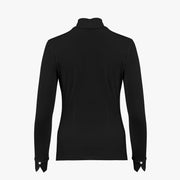 SHIRRING DETAIL MOCK NECK T-SHIRT