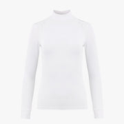 SHIRRING DETAIL MOCK NECK T-SHIRT