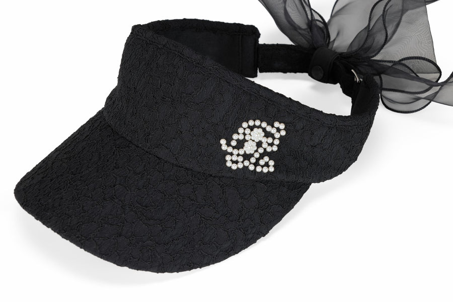 LACE PEARL ORGANZA VISOR
