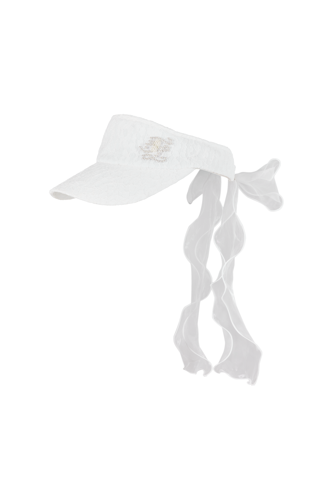 LACE PEARL ORGANZA VISOR